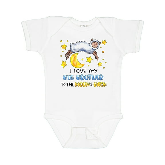 Inktastic I Love My Big Brother to the Moon and Back Cute Sheep Boys or Girls Baby Bodysuit