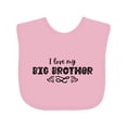 thumbnail image 1 of Inktastic I Love My Big Brother with Hearts Boys or Girls Baby Bib, 1 of 4
