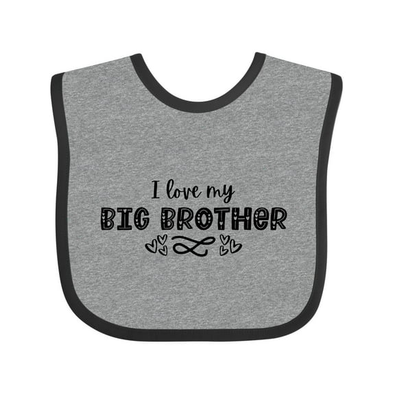 Inktastic I Love My Big Brother with Hearts Boys or Girls Baby Bib