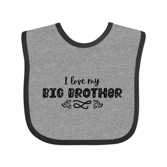 Inktastic I Love My Big Brother with Hearts Boys or Girls Baby Bib