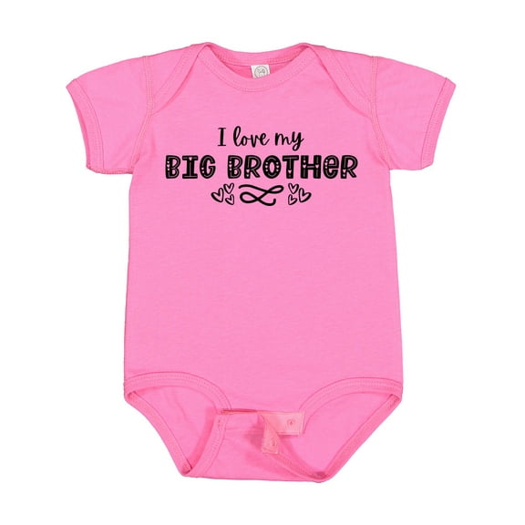 Inktastic I Love My Big Brother with Hearts Boys or Girls Baby Bodysuit