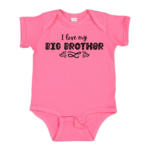 Inktastic I Love My Big Brother with Hearts Boys or Girls Baby Bodysuit