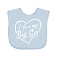 thumbnail image 1 of Inktastic I Love My Big Sis in White Chalk Heart Boys or Girls Baby Bib, 1 of 4