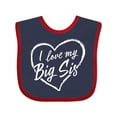 thumbnail image 1 of Inktastic I Love My Big Sis in White Chalk Heart Boys or Girls Baby Bib, 1 of 4