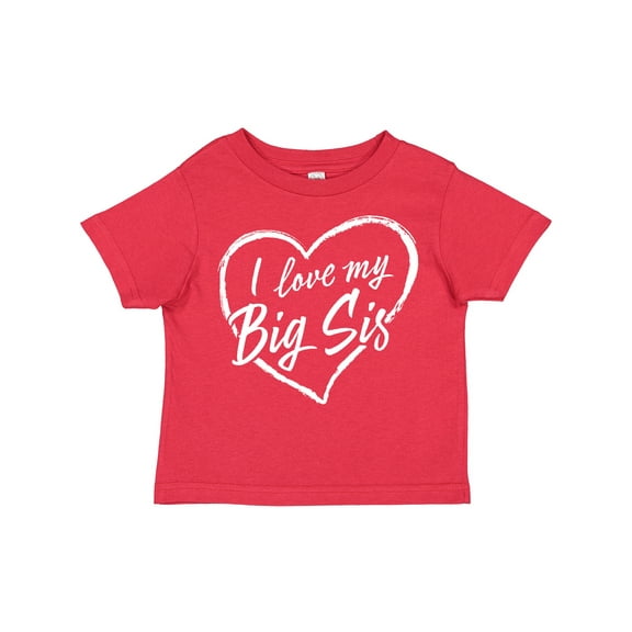 Inktastic I Love My Big Sis in White Chalk Heart Boys or Girls Toddler T-Shirt