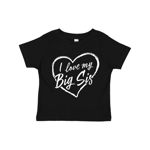 Inktastic I Love My Big Sis in White Chalk Heart Boys or Girls Toddler T-Shirt