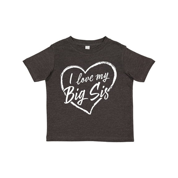 Inktastic I Love My Big Sis in White Chalk Heart Boys or Girls Toddler T-Shirt