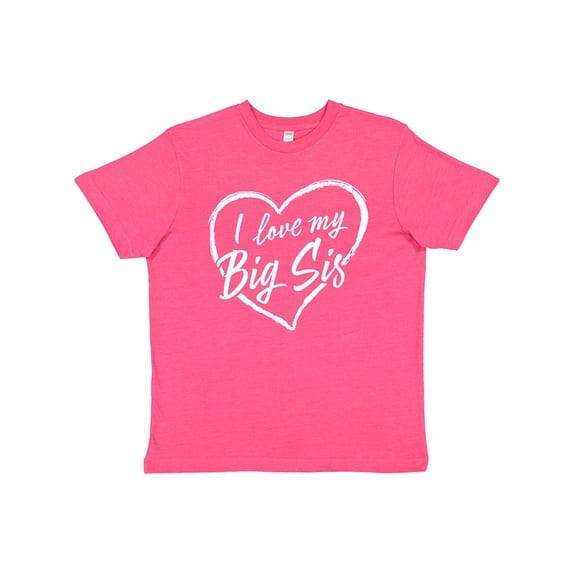 Inktastic I Love My Big Sis in White Chalk Heart Youth T-Shirt