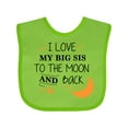 thumbnail image 1 of Inktastic I Love My Big Sis to the Moon and Back Boys or Girls Baby Bib, 1 of 4