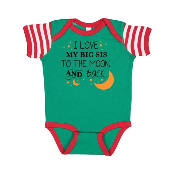 Inktastic I Love My Big Sis to the Moon and Back Boys or Girls Baby Bodysuit