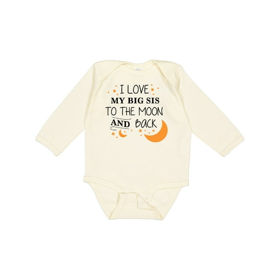 Inktastic I Love My Big Sis to the Moon and Back Boys or Girls Long Sleeve Baby Bodysuit