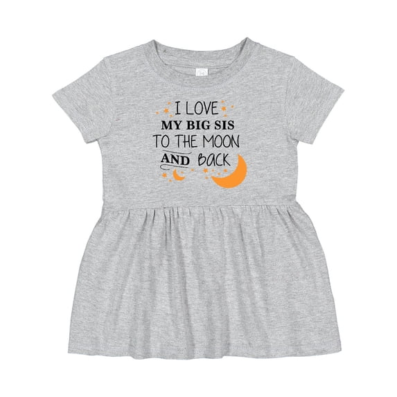 Inktastic I Love My Big Sis to the Moon and Back Girls Baby Dress