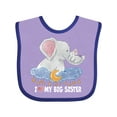 thumbnail image 1 of Inktastic I Love My Big Sister Cute Elephants with Moon and Stars Boys or Girls Baby Bib, 1 of 4