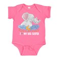 thumbnail image 1 of Inktastic I Love My Big Sister Cute Elephants with Moon and Stars Boys or Girls Baby Bodysuit, 1 of 5