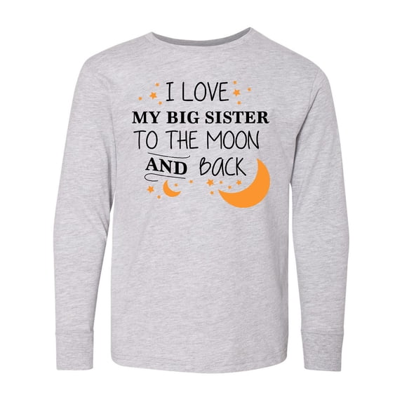 Inktastic I Love My Big Sister To The Moon and Back Long Sleeve Youth T-Shirt