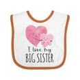 thumbnail image 1 of Inktastic I Love My Big Sister Two Hugging Hearts Boys or Girls Baby Bib, 1 of 4