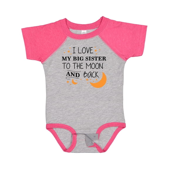 Inktastic I Love My Big Sister to the Moon and Back Boys or Girls Baby Bodysuit