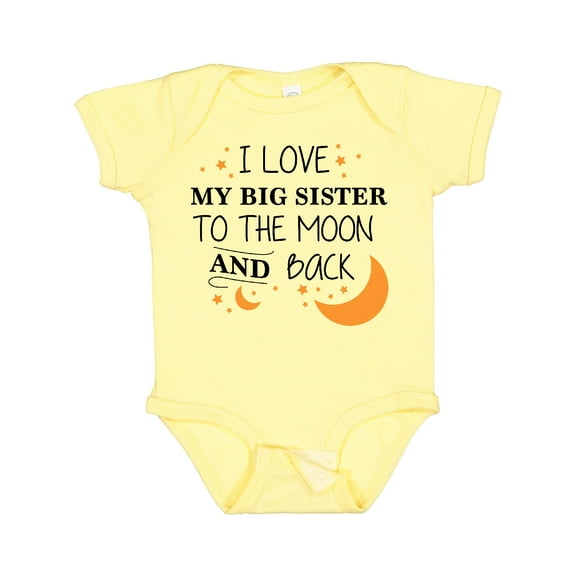 Inktastic I Love My Big Sister to the Moon and Back Boys or Girls Baby Bodysuit