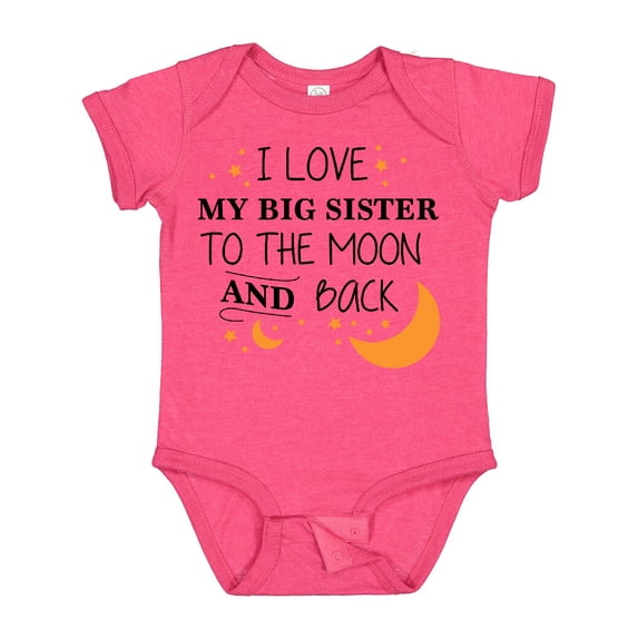 Inktastic I Love My Big Sister to the Moon and Back Boys or Girls Baby Bodysuit
