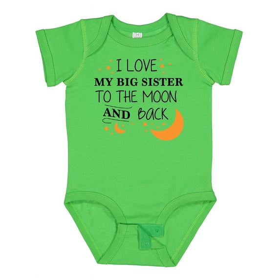 Inktastic I Love My Big Sister to the Moon and Back Boys or Girls Baby Bodysuit