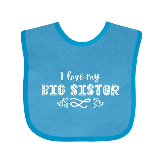 Inktastic I Love My Big Sister with Hearts Boys or Girls Baby Bib