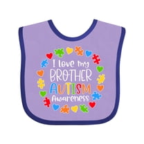 Inktastic I Love My Brother Autism Awareness Boys or Girls Baby Bib