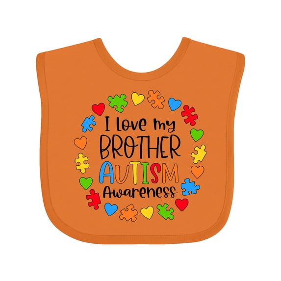 Inktastic I Love My Brother Autism Awareness Boys or Girls Baby Bib