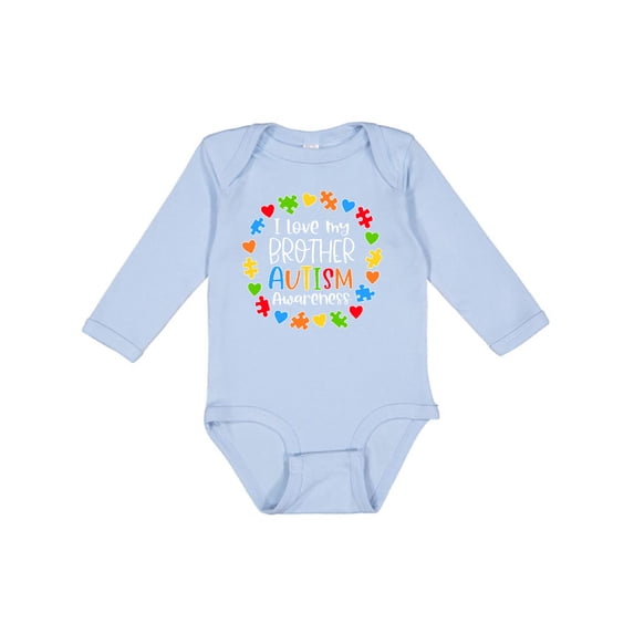 Inktastic I Love My Brother Autism Awareness Boys or Girls Long Sleeve Baby Bodysuit