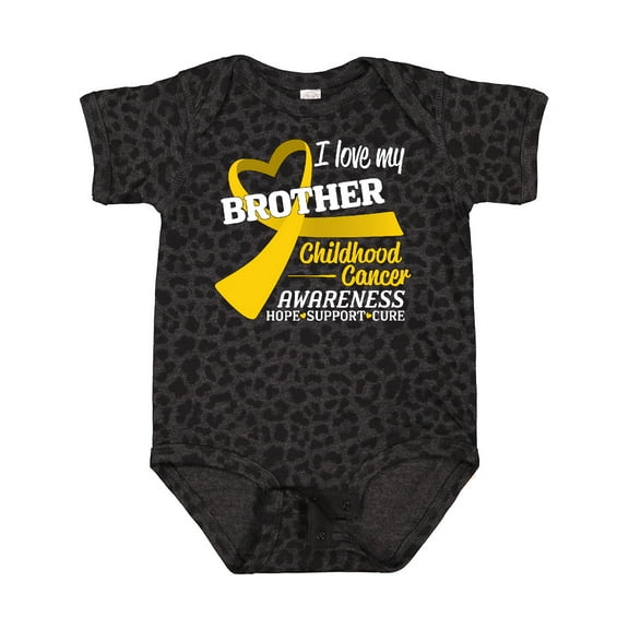 Inktastic I Love My Brother Childhood Cancer Awareness Hope, Support, Cure Boys or Girls Baby Bodysuit