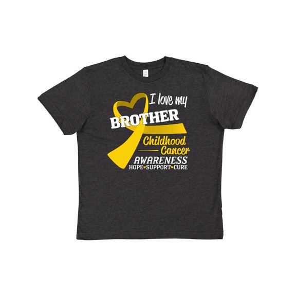 Inktastic I Love My Brother Childhood Cancer Awareness- Hope, Support, Cure Youth T-Shirt