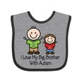 thumbnail image 1 of Inktastic I Love My Brother With Autism Girls Baby Bib, 1 of 4