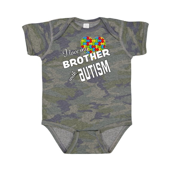 Inktastic I Love My Brother with Autism Boys or Girls Baby Bodysuit