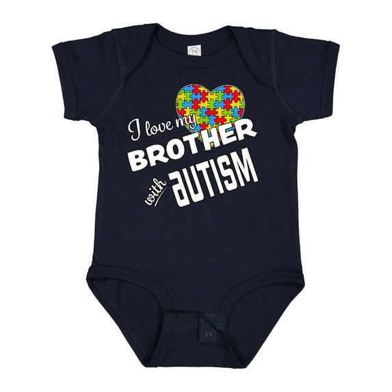Inktastic I Love My Brother with Autism Boys or Girls Baby Bodysuit
