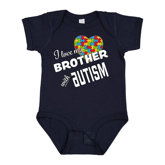 Inktastic I Love My Brother with Autism Boys or Girls Baby Bodysuit