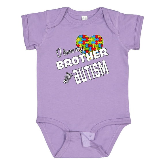 Inktastic I Love My Brother with Autism Boys or Girls Baby Bodysuit