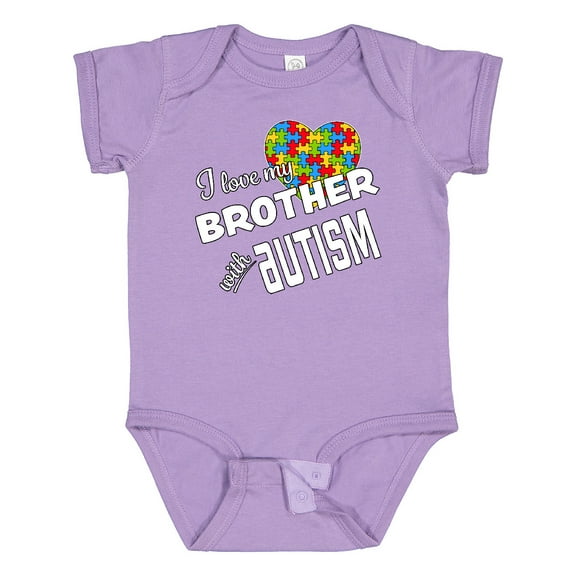 Inktastic I Love My Brother with Autism Boys or Girls Baby Bodysuit