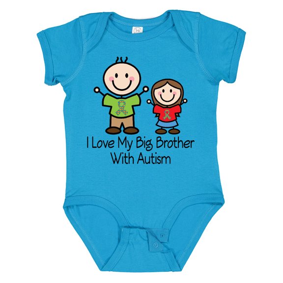 Inktastic I Love My Brother with Autism Girls Baby Bodysuit
