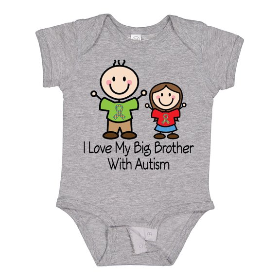 Inktastic I Love My Brother with Autism Girls Baby Bodysuit