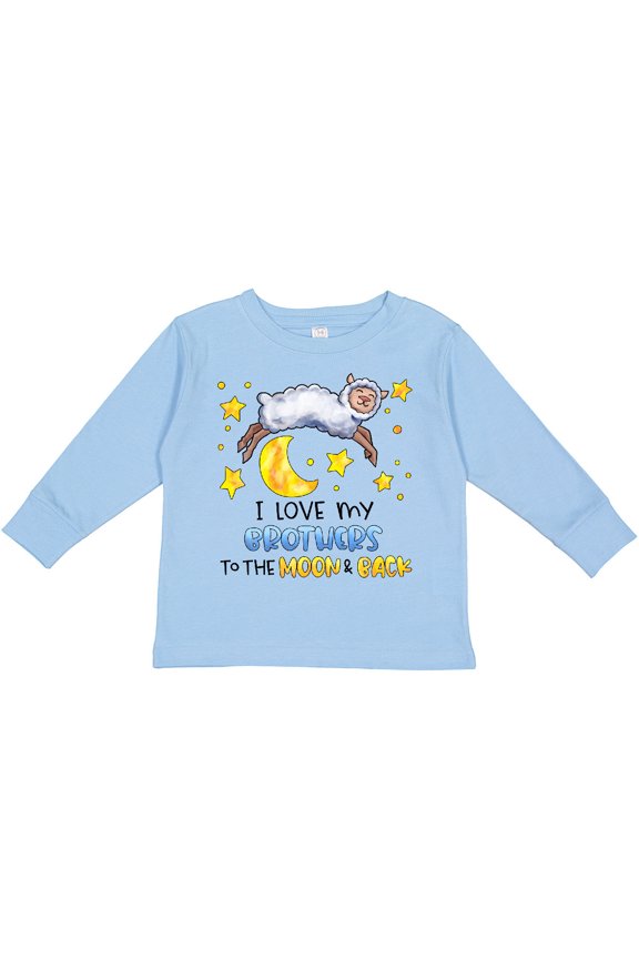 I Love My Brothers to the Moon and Back Cute Sheep Boys or Girls Long Sleeve Toddler T-Shirt