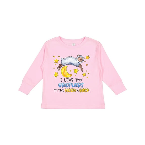 Inktastic I Love My Brothers to the Moon and Back Cute Sheep Boys or Girls Long Sleeve Toddler T-Shirt