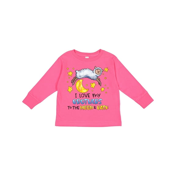 Inktastic I Love My Brothers to the Moon and Back Cute Sheep Boys or Girls Long Sleeve Toddler T-Shirt