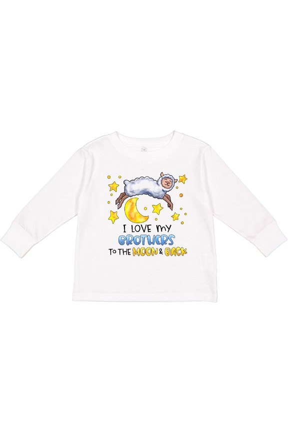 I Love My Brothers to the Moon and Back Cute Sheep Boys or Girls Long Sleeve Toddler T-Shirt
