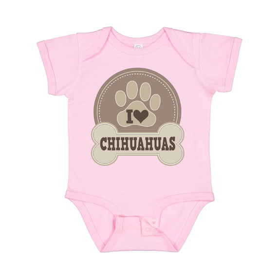 Inktastic I Love My Chihuahua dog Boys or Girls Baby Bodysuit