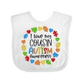 thumbnail image 1 of Inktastic I Love My Cousin Autism Awareness Boys or Girls Baby Bib, 1 of 4