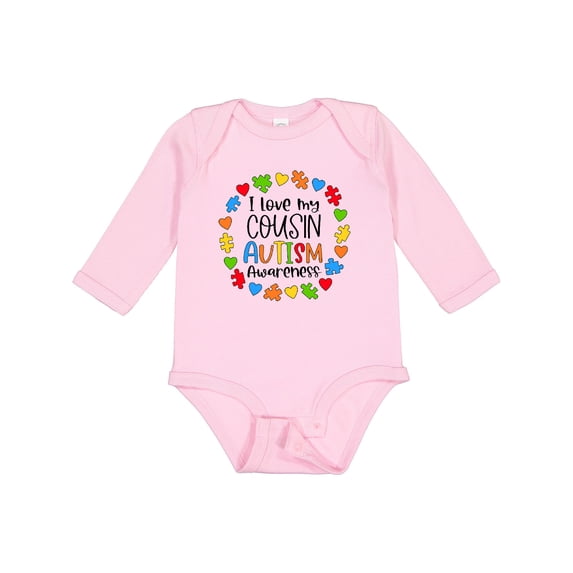 Inktastic I Love My Cousin Autism Awareness Boys or Girls Long Sleeve Baby Bodysuit