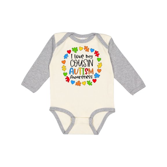 Inktastic I Love My Cousin Autism Awareness Boys or Girls Long Sleeve Baby Bodysuit