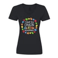 thumbnail image 1 of Inktastic I Love My Cousin Autism Awareness Women's V-Neck T-Shirt, 1 of 5