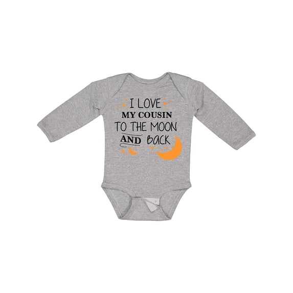 Inktastic I Love My Cousin to the Moon and Back Boys or Girls Long Sleeve Baby Bodysuit