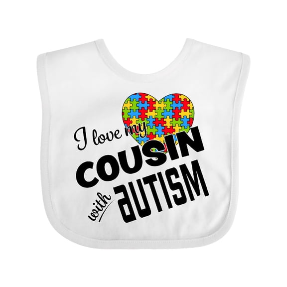 Inktastic I Love My Cousin with Autism Boys or Girls Baby Bib