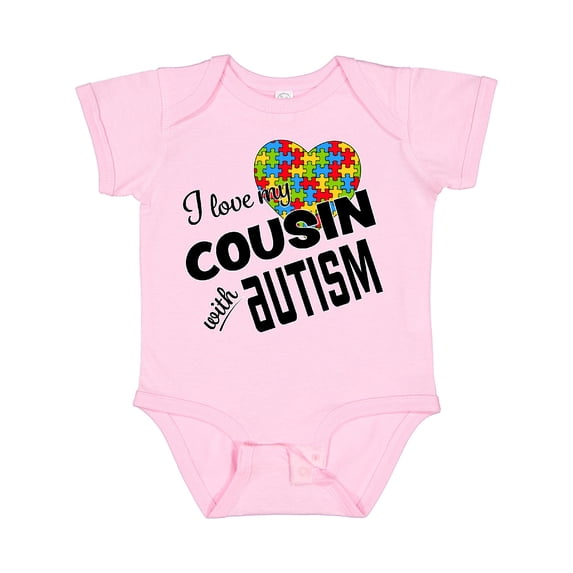 Inktastic I Love My Cousin with Autism Boys or Girls Baby Bodysuit